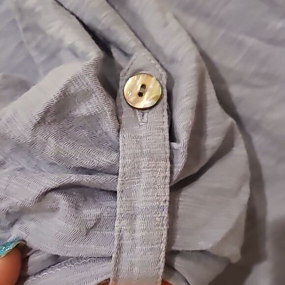 J jill long light blue cotton button down cardigan with pockets size small - Picture 8 of 8